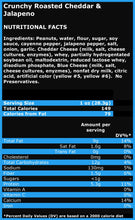 Load image into Gallery viewer, Crunchy Cheddar &amp; Jalapeno Nutritional Facts
