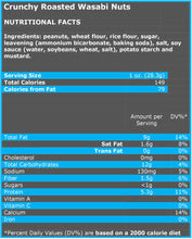 Load image into Gallery viewer, Crunchy Wasabi Nuts Nutritional Facts
